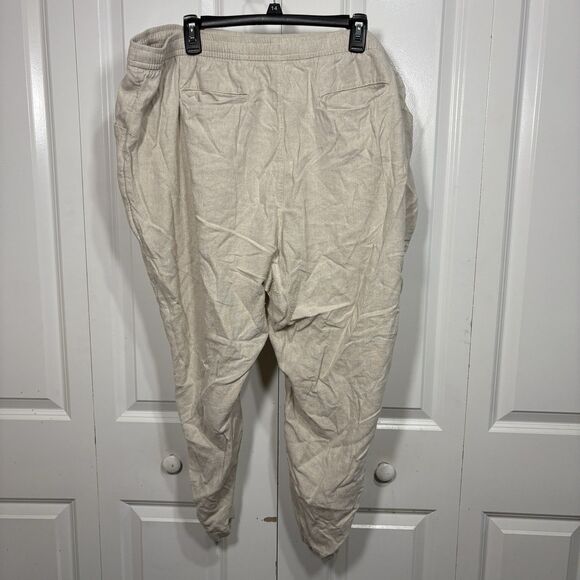 Old Navy Linen Crop Pants Womens XXL Beige Relaxed Fit Coastal Resortcore Boho - Picture 2 of 9